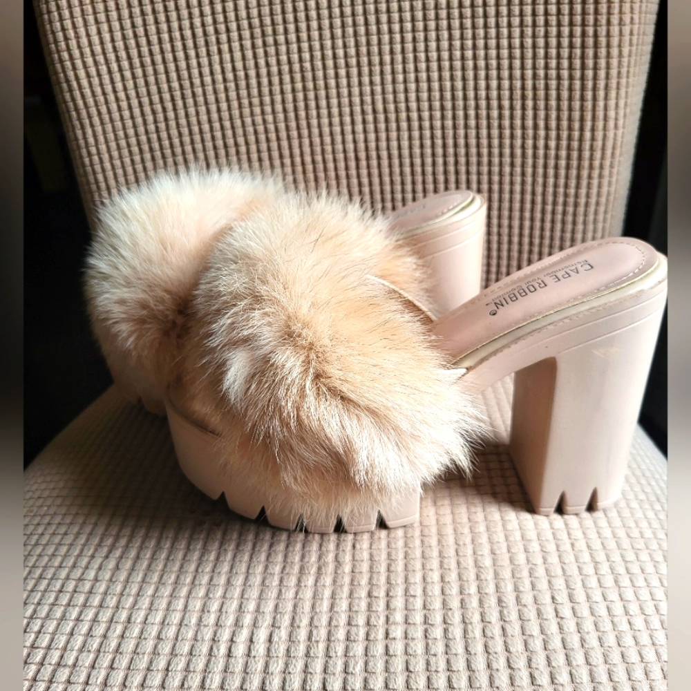 Cape Robbin Fluffy Platform Heels